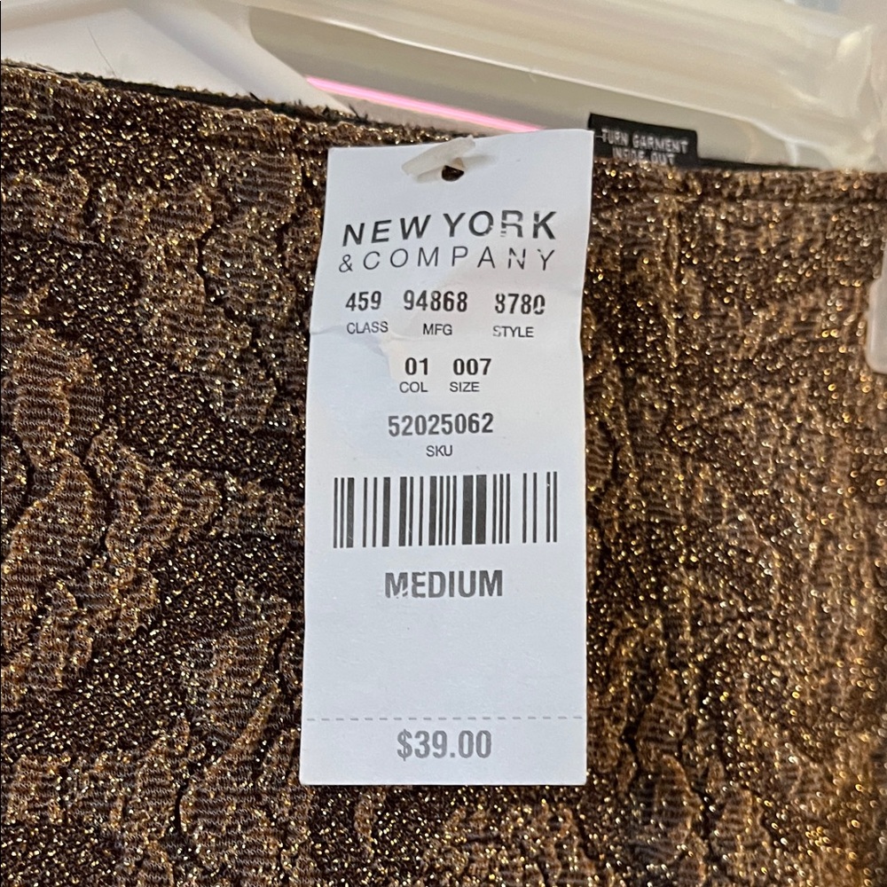 New York & Company Metallic Bronze Shimmer pants - Picture 2 of 5